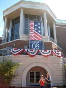 Tower in Belmont prepped for 2008 debate.